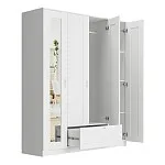 БРИМНЭС / СИРИУС Шкаф ИКЕА / IKEA комбинированный 4 двери и 1 ящик белый (с 1 зеркалом) | изображение 2