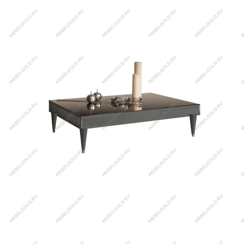 Журнальный столик узкий Римини СОЛО (Серый/Серебро) РМСТ-3(s)