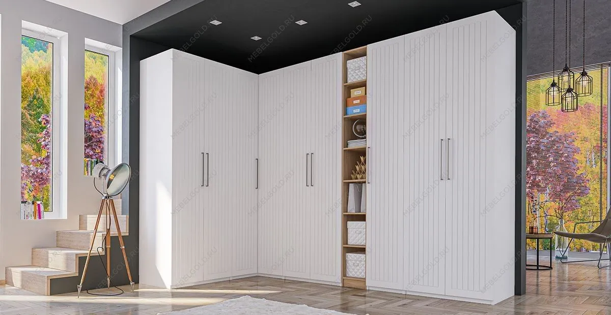 Гардероб Отис П7 с фасадом МДФ (белый)