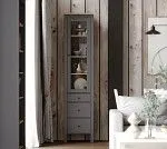 САГА шкаф с витриной 50 серый/ясень | изображение 5