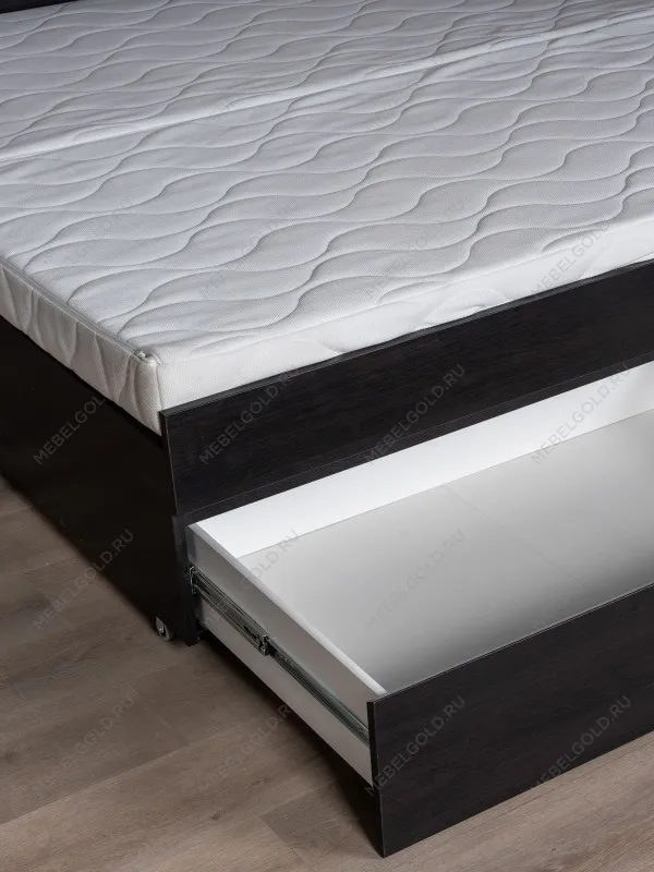 Кровать раздвижная Сириус, с ящиками, 90х200/180х200 см, дуб венге, черно-коричневая | изображение 8