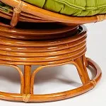 Кресло-качалка Papasan с подушкой Коньяк, флок Олива | изображение 4