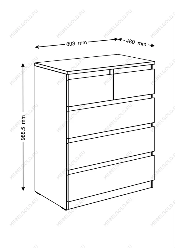 МАЛЬТА комод ИКЕА / IKEA 3+2 ящика 80х99 белый | изображение 3
