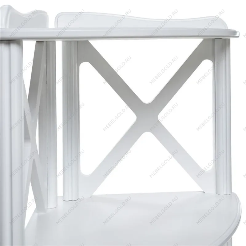 Этажерка-стеллаж угловая Джульетта-3 (молочный дуб) | изображение 2