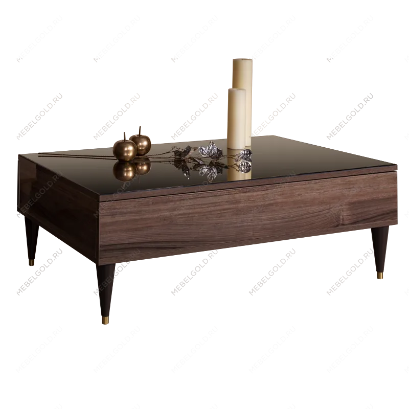 Журнальный столик с ящиком Римини (Орех империя/Золото) РМСТ-2