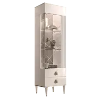 Витрина 1-ств. Римини СОЛО (Слоновая кость/Серебро) (Правая) РМВ1-1С(s)