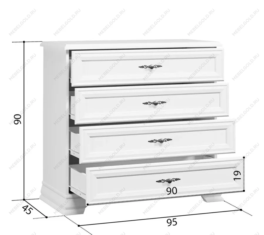 Комод Кентаки KOM4S белый | изображение 1