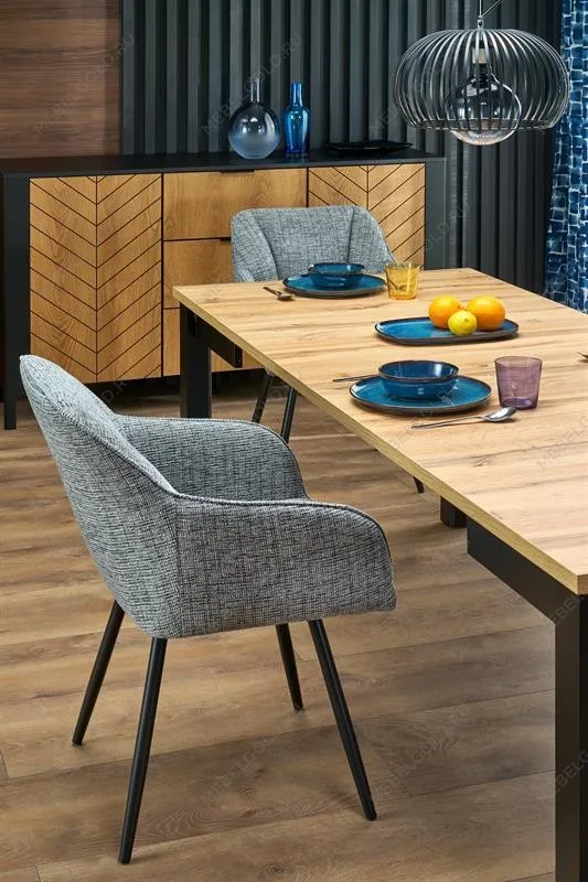 Стол обеденный Halmar QUBIK 80 (дуб артизан/черный) | изображение 2