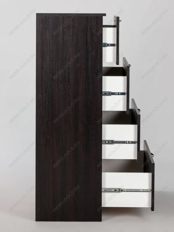 Комод Сириус, 4 ящика, 78х41х123 см, дуб венге, черно-коричневый | изображение 9