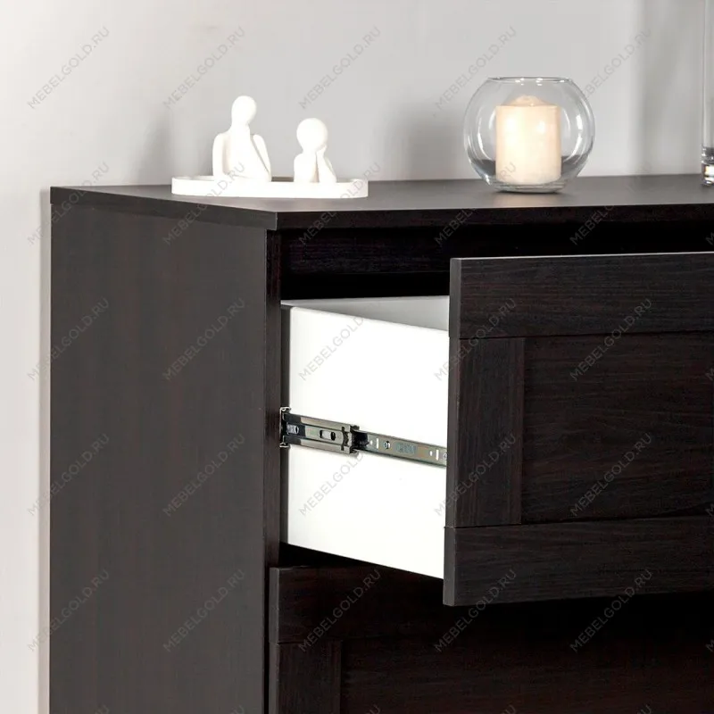 Комод Сириус, 3 ящика, 78х41х94 см, дуб венге, черно-коричневый | изображение 4