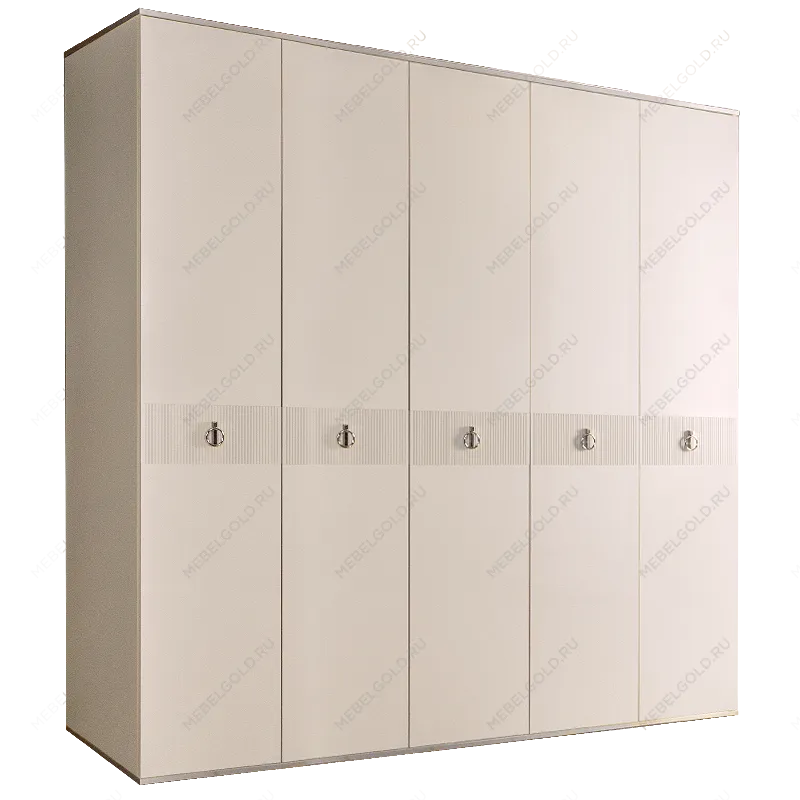 Шкаф 5-ти дверный Римини СОЛО (Слоновая кость/Серебро) РМШ2/5(s)