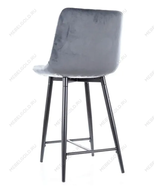 Барный стул Signal CHIC H-2 VELVET (серый/черный) | изображение 4