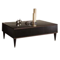 Журнальный столик с ящиком Римини СОЛО (Орех империя/Серебро) РМСТ-2(s)