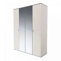 Шкаф 4-х дверный с зеркалом Римини (Слоновая кость/Серебро) РМШ1/4