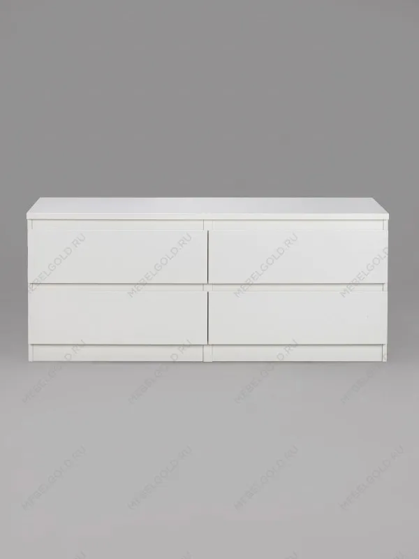 Тумба для ТВ Кастор, 4 ящика, 130х40х54 см, белая | изображение 6