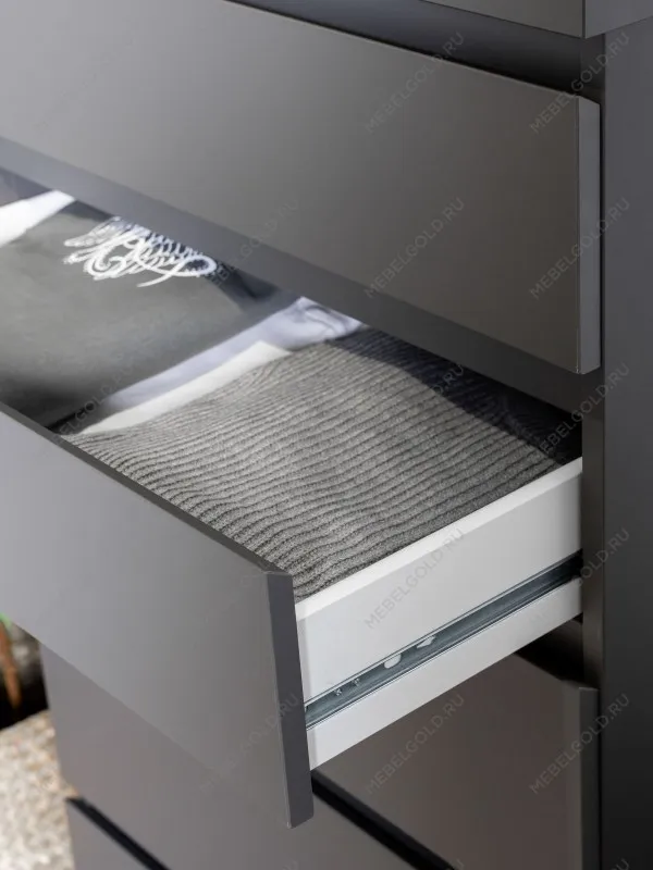 Комод Кастор, 5 ящиков, 65х40х112 см, серый | изображение 3