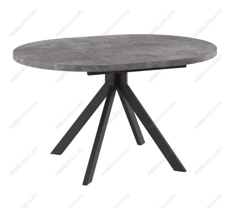 Стол круглый раздвижной TRIO-100 (ДЫМЧАТАЯ КЕРАМИКА/ЧЕРНЫЙ) | изображение 1