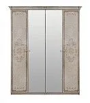 Шкаф Патрисия 4-дверный (1+2+1) с зеркалом крем корень глянец | изображение 1