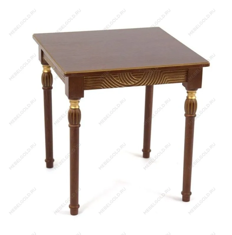Стол журнальный Мили (темный орех/патина золото/53х53хН55) | изображение 1