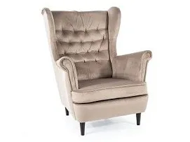 Кресло Signal HARRY VELVET (темно-бежевый/венге)