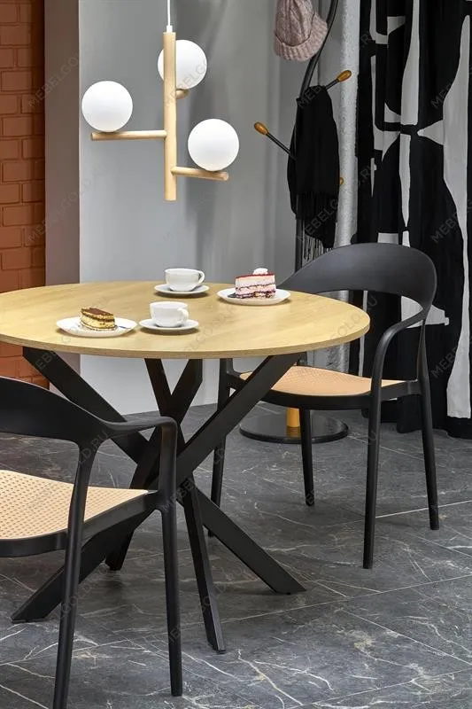 Стол обеденный Halmar EDGAR (дуб золотой/черный) | изображение 10