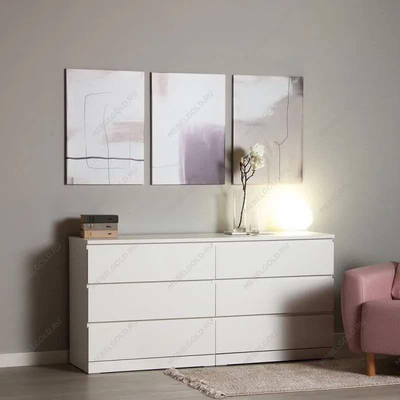 Комод Варма, 6 ящиков, горизонтальный, 160х78х40 см, эмаль белая | изображение 1