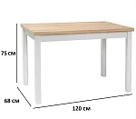 Стол обеденный Signal ADAM 120 (дуб ланселот/белый мат) | изображение 1