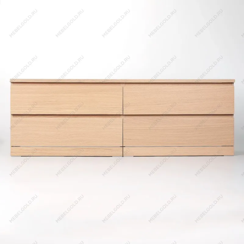 МАЛЬМ / VARMA Комод ИКЕА / IKEA 4D, 160x54x40, шпон, беленый дуб | изображение 2