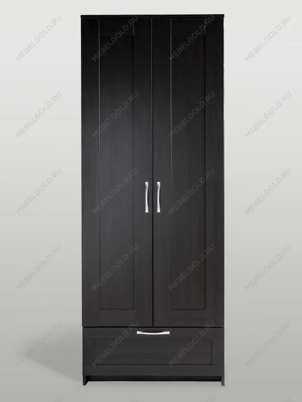 Шкаф Сириус, 2 двери и 1 ящик, 78х59х220 см, черно-коричневый, дуб венге | изображение 7