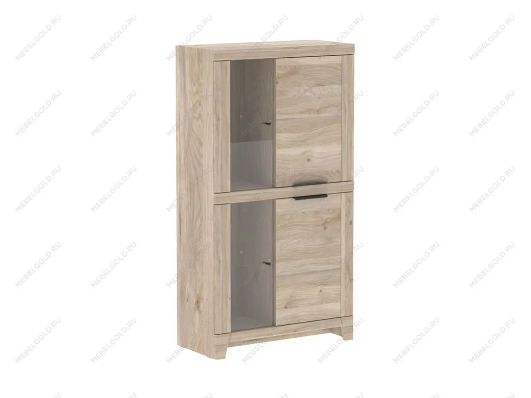 Пенал низкий со стеклом, Юта (802*373*1476) Дуб Мария, 31707