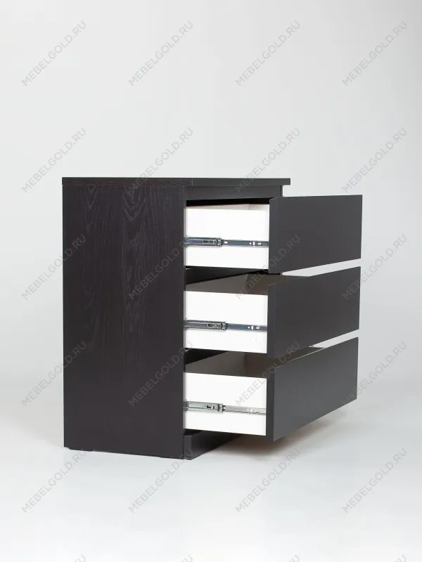 Комод Варма, 3 ящика, 80х78х40 см, шпон натурального дерева, ясень черный | изображение 13