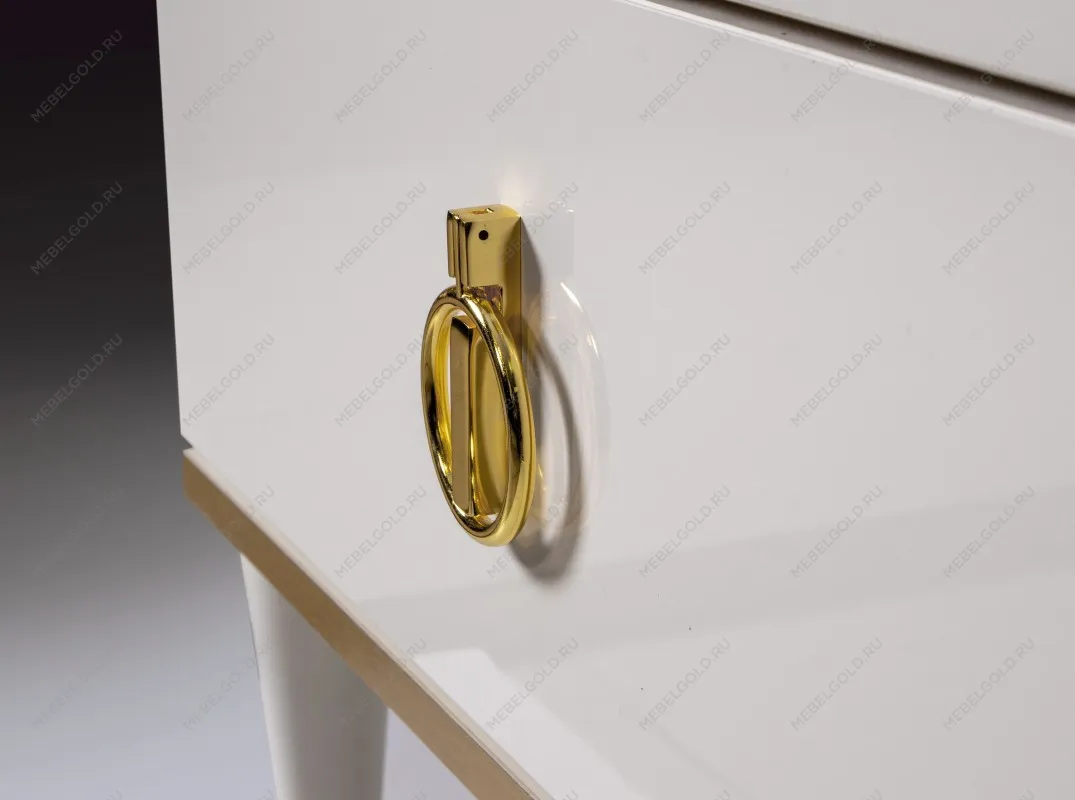 Тумба прикроватная 2 ящика Римини (Белый/Серебро) РМТП-2 | изображение 4