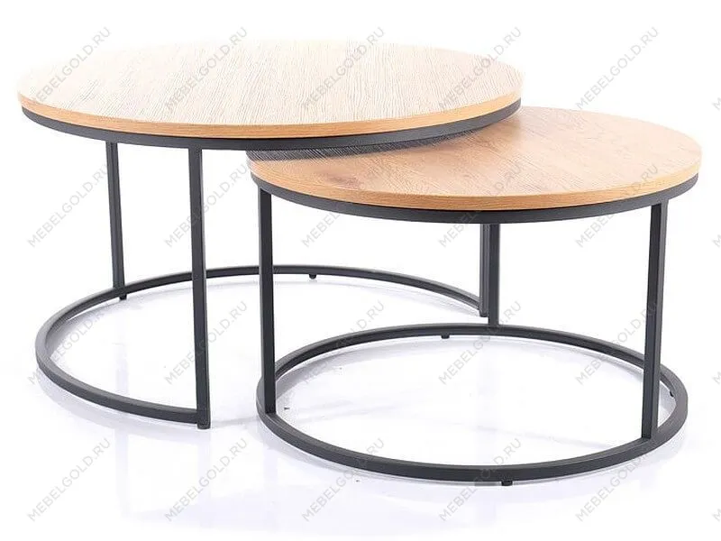 Комплект Signal ATLANTA II, 2 стола журнальных (дуб/черный) | изображение 3