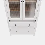 САГА шкаф с витриной 90 МОРУ белый/ясень | изображение 5