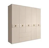 Шкаф 5-ти дверный с ящиками, Bogemia Farfalle (Ваниль/Золото) БМШ2/51(Fa)