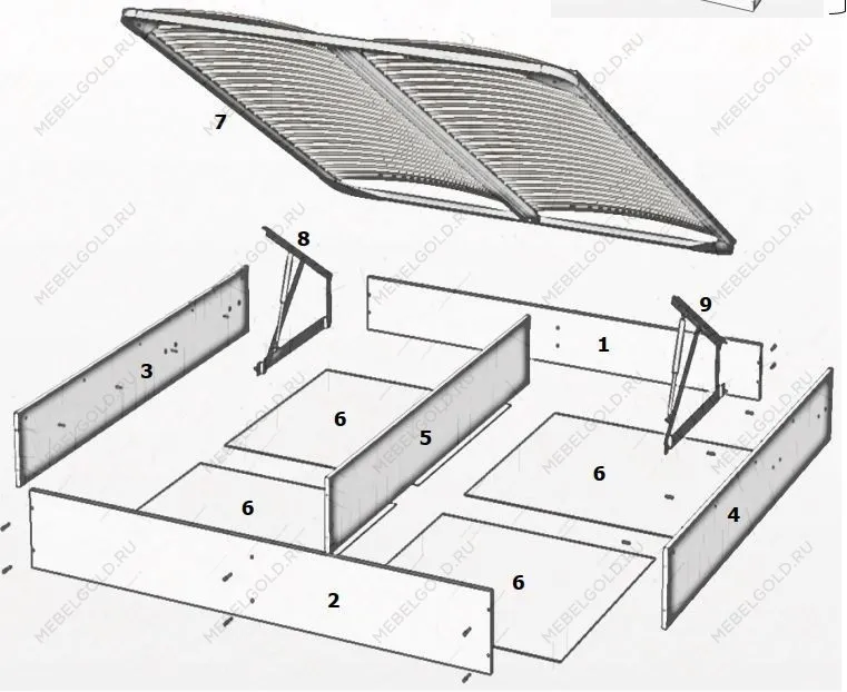 Ящик с подъемным механизмом Жаклин 180x200 см бежевый | изображение 1
