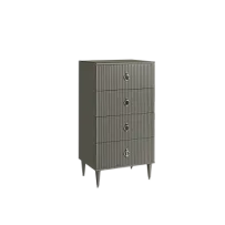 Комод 4 ящика Римини СОЛО (Серый/Серебро) РМКМ-6(s)