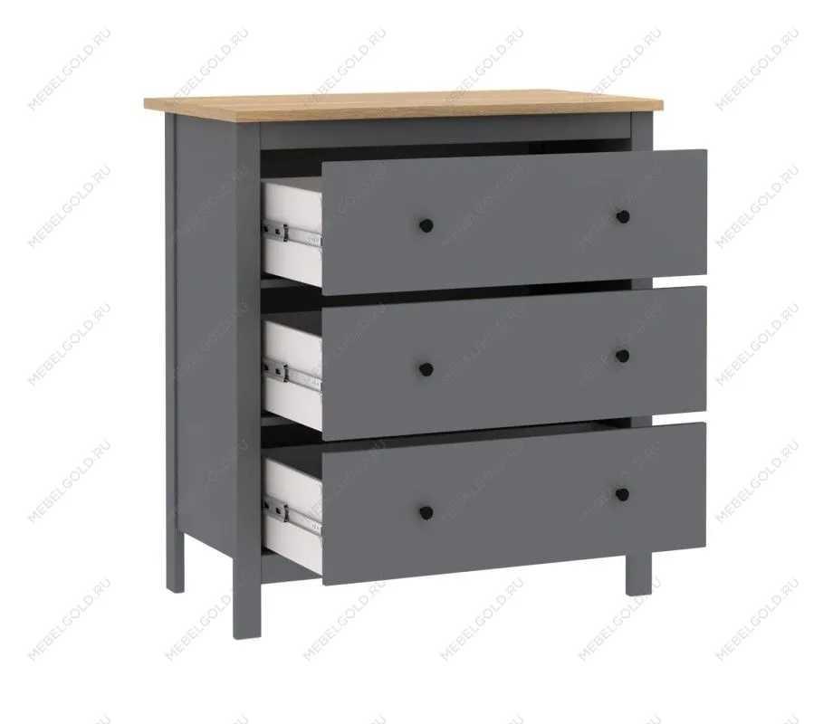 САГА комод 3 ящика серый/ясень | изображение 2