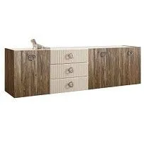 Комод 2.1м Bogemia Woodline Fly Wood Fi (Слоновая кость) (Lakobel/Хром) БМКМ-5