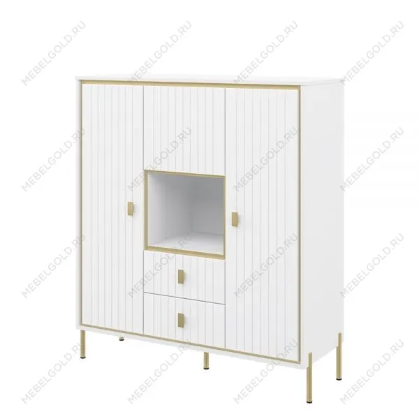 Шкаф комбинированный Люксор MH-042-03 белый глянец