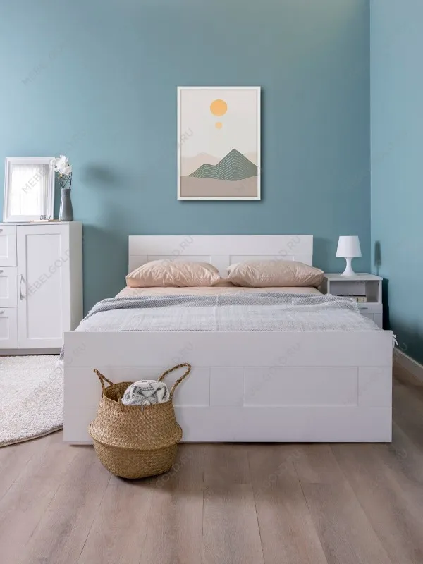 Кровать двуспальная Сириус, 140х200 см, белая | изображение 2