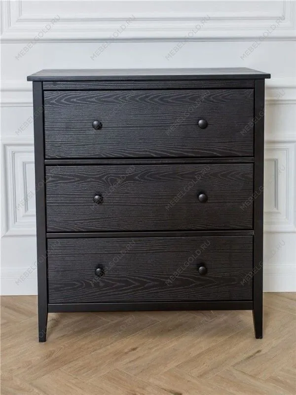 Комод Хитроу (3 ящ) (черный) | изображение 4