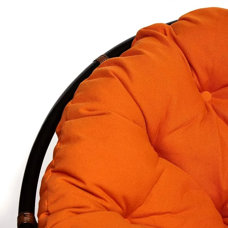 Кресло-качалка Papasan с подушкой Античный коричневый/оранжевый | изображение 5