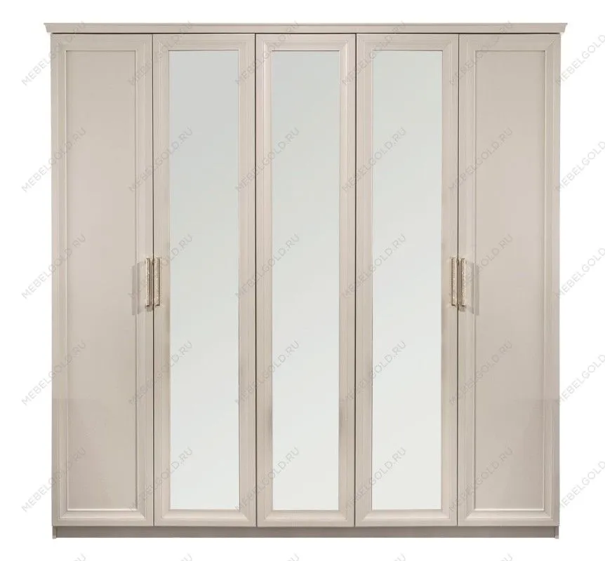 Шкаф Мокко 5-дверный с зеркалом бежевый | изображение 1