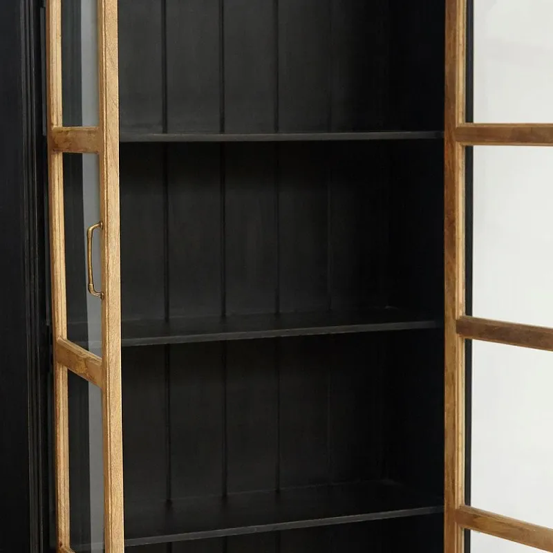 Шкаф книжный Secret de Maison BLACK LABEL (mod. DA-2289) черный/натуральный | изображение 1