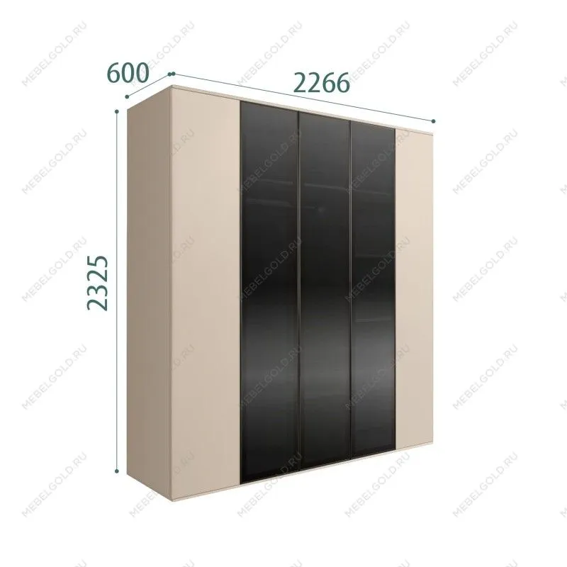 Шкаф 5-ти дв. Bogemia Air (Ваниль/Черный) БМШ2/5(3)