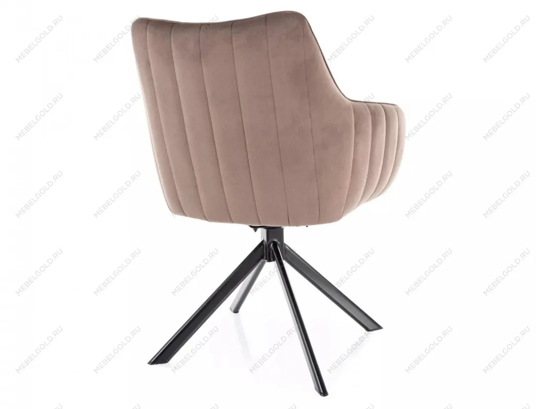 Стул кухонный Signal AZALIA Velvet Bluvel 38 поворотный (капучино/черный) | изображение 2