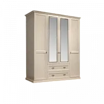 Шкаф 4-х дв. (с зеркалами) для платья и белья с выдвижными ящиками Венеция дуб седан ВНШ1/41