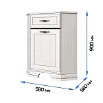 Тумба Тиффани 1D1SU угловая вудлайн кремовый | изображение 2