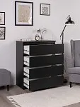Комод Варма, 4 ящика, 80х100х40 см, шпон натурального дерева, ясень черный | изображение 6